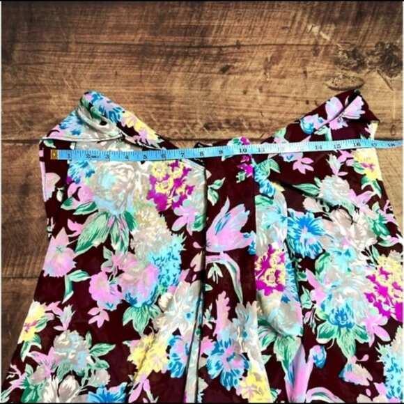 ZURY Women's Purple Blue Floral Flowing Sheer Summer Top Size S/M‎ - Picture 7 of 9